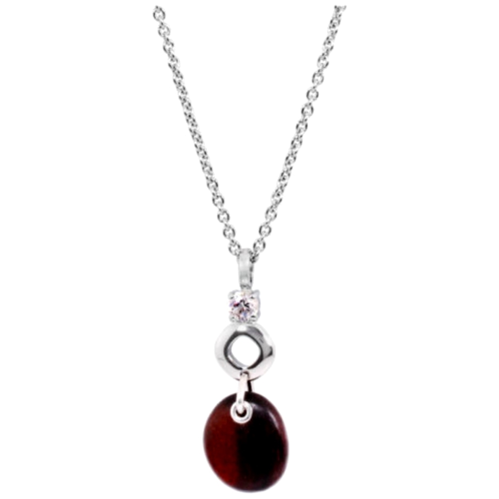 Fossil Sterling Silver Drop Pendant 16" statement Necklace JF15769040‎ new NIB